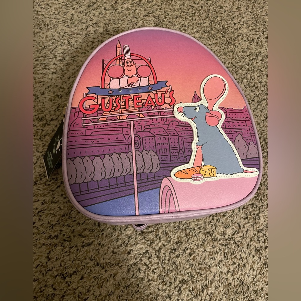 Disney Pixar Chef Remy Ratatouille Paris Scene Lights Convertible Mini Backpack